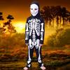 Skeleton Costume Skull Ghost Cosplay Halloween Costume Kids Ghost Skeleton with 2 Balloons [SCGEHA] Children's (M)