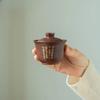 Wabi Sabi Style Hammer Patterned Ancient Pottery Gaiwan Antique Tea Tureen Tea Bowl With Lid Kit Tea Brewing Cover Bowl Cafes