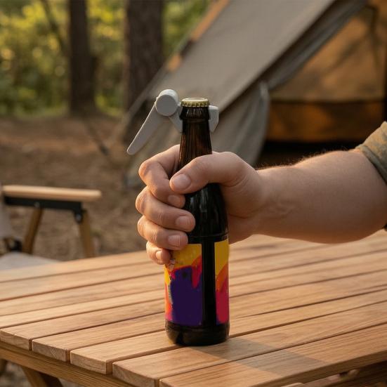 Single-Hand Bottle Cap Shooter Bottle Opener Tool 2-in-1 Can & Portable Bottle Cap