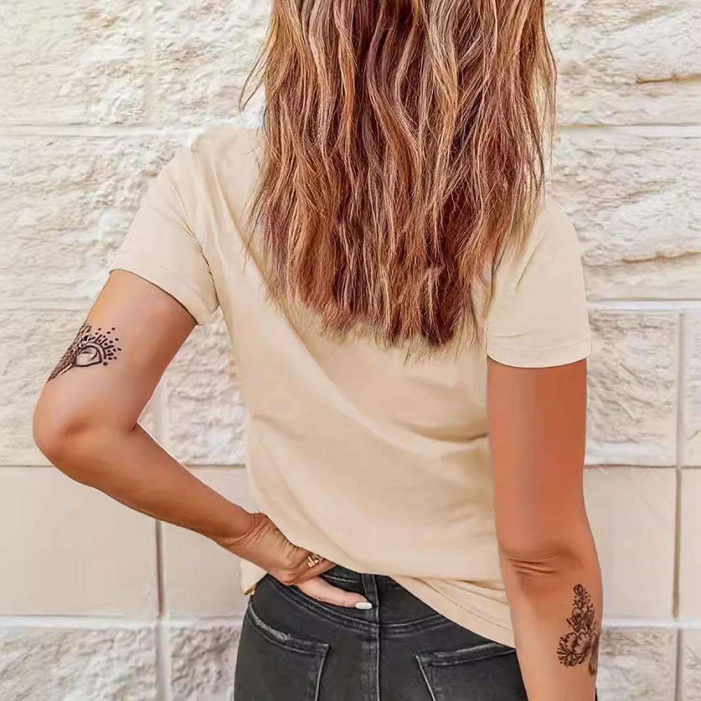 Women's Spring and Summer Frog and Toad Print Casual Loose Round Neck Short-sleeved T-shirt