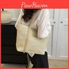 Stylish Woven Tote Bag With Zipper Closure Fashionable Casual Purse