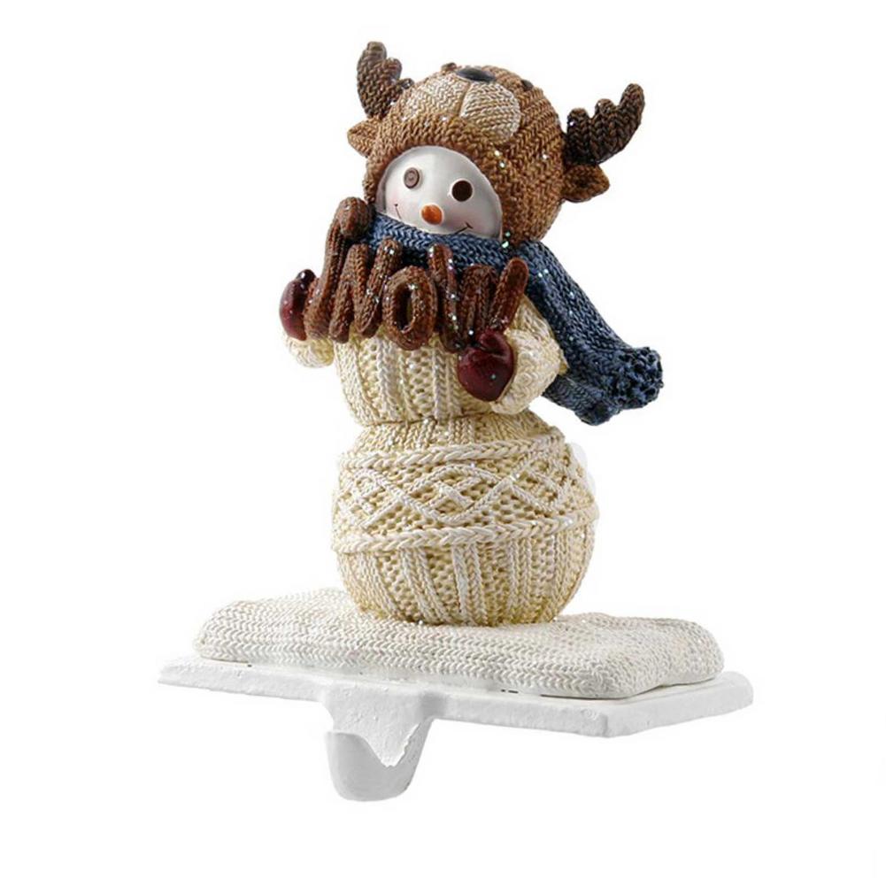 Stocking Hooks Resin Metal Stocking Hanger Snowman With Owl Little Bear Reindeer Heats Stocking Holder Christmas New Year Decor