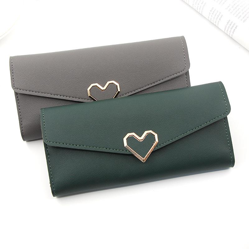 2024 Women's Long Heart-Shaped Wallet with Multi-Card Slots and Phone Compartment