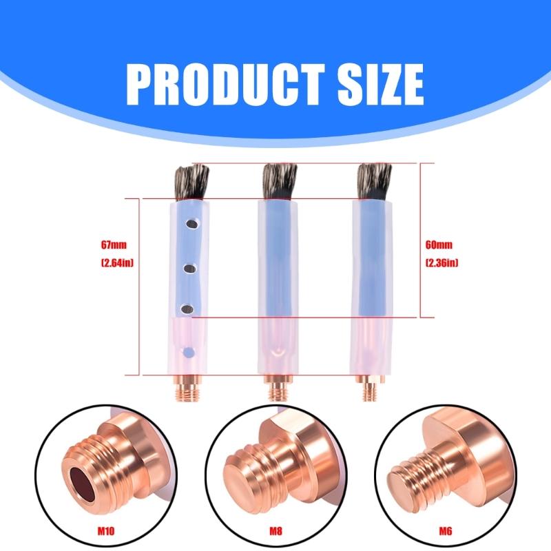 3Pcs 6/8/10 Pickling Brush Electrolytic Polishing Brushes For Weld Seams Beads Joint Cleaning Polishing Machine Welding Seams