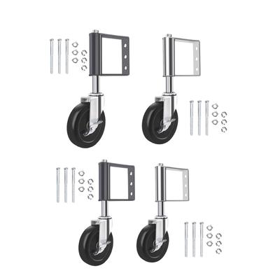 Portable Sturdy Rubber Gate Wheel 360 Degree Rotation for Farm Fence Garden and Wood Gate Spring Loaded Casters Set