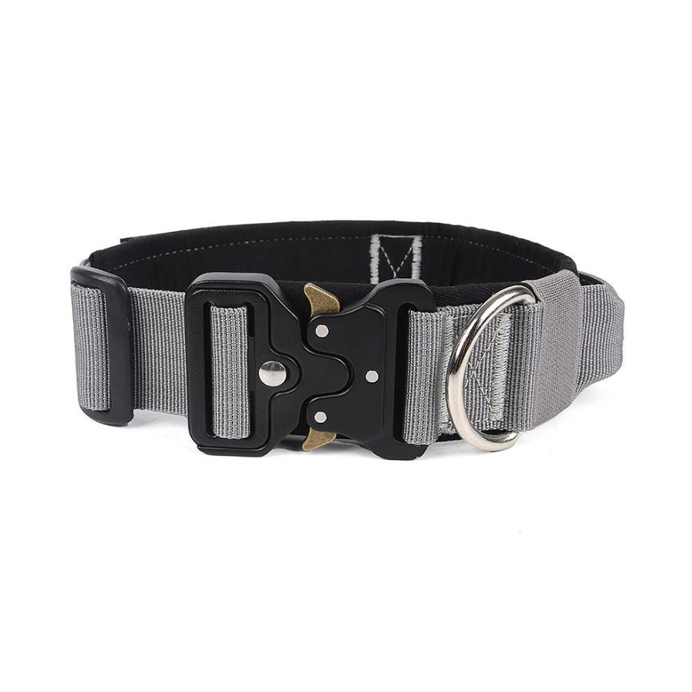 

Adjustable Police Dog Collar Wear Resistant Dog Training Collars Tactical Dog Collar for Walking M серый