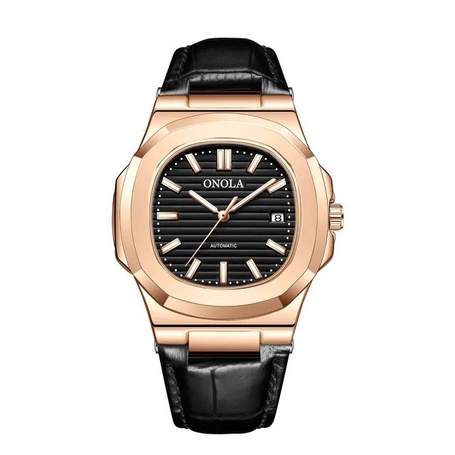 ONOLA 3853 Mechanical Watches Headband Material Cowhide Men Luminous Business Leather Strap Waterproof Luxury Automatic Movement