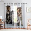 Funny Astronaut Cat Cartoon Stereo Printing Curtains Bedroom Living Room Kitchen Decorative Household Supplies Curtain Set Of 2 Made Polyester