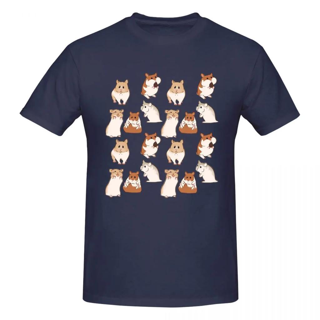 100 Cotton Cute Hamster Pattern Tshirt Unisexs Classic Oversized T Shirt Unisex Oneck Summer Shirts Tops S6xl