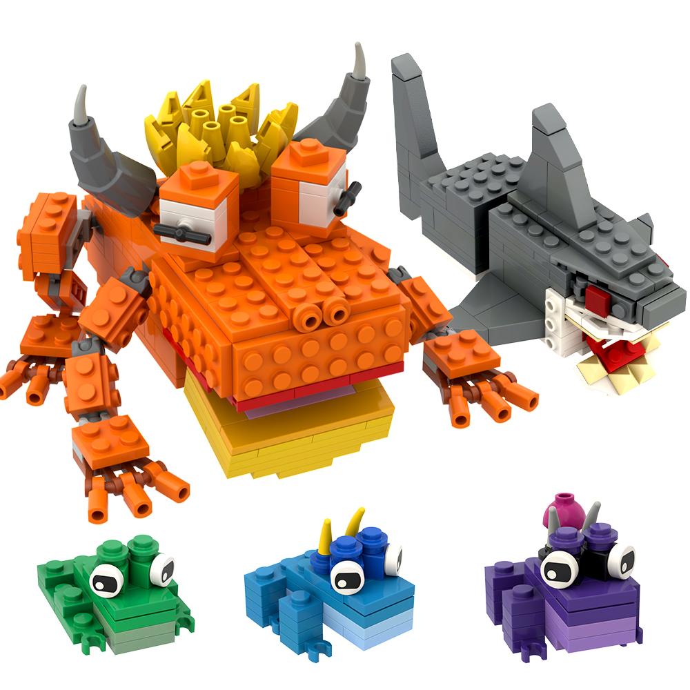 NEW 99 Nights  Forest Anime Building Blocks Monster DEER  Milu Deer Ocean Animal Bricks Toy for Fans Kids Gift Halloween Xmas