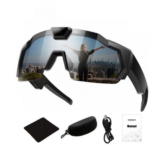 POV Glasses with Memory Card 4K Smart Baseball Sunglasses with Camera Photos Audios Videos Recording Lightweight Men Women Camera Wearable Eyewear