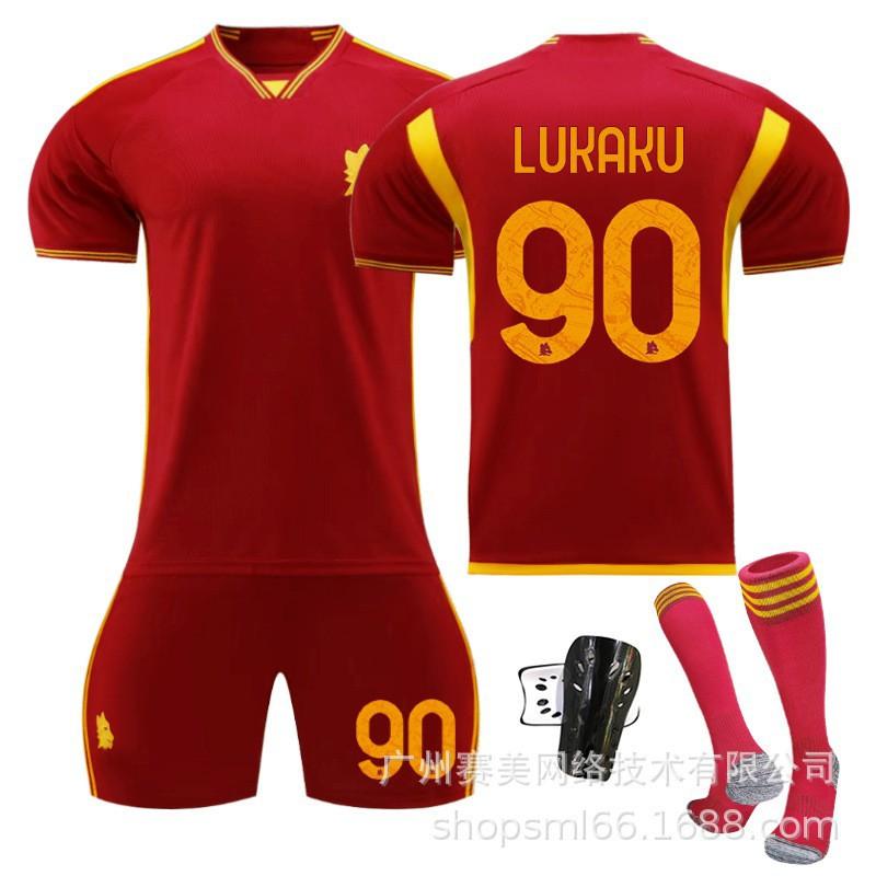 2324 Rzym Domowy Nr. 21 Dibala 90 Lukaku 9 Abraham Zestaw Odzieży Piłkarskiej Piłka Sportowy