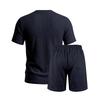 Summer Retro Men's Loose Knit Henley Shirt & Shorts Set