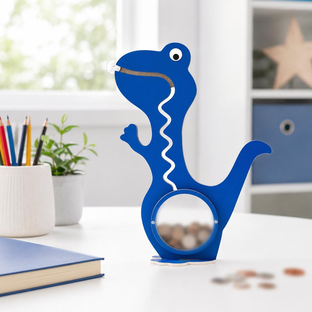 Salvadanaio Dinosauro in Legno, Salvadanaio per Bambini, Colori Assortiti Regalo per Bambini e Bambine