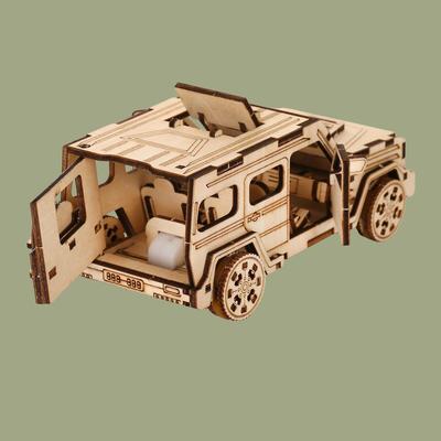 3D Puzzle Diy Wooden Toy Off-road Vehicle Assembly Model Adult Birthday Halloween Christmas Gift