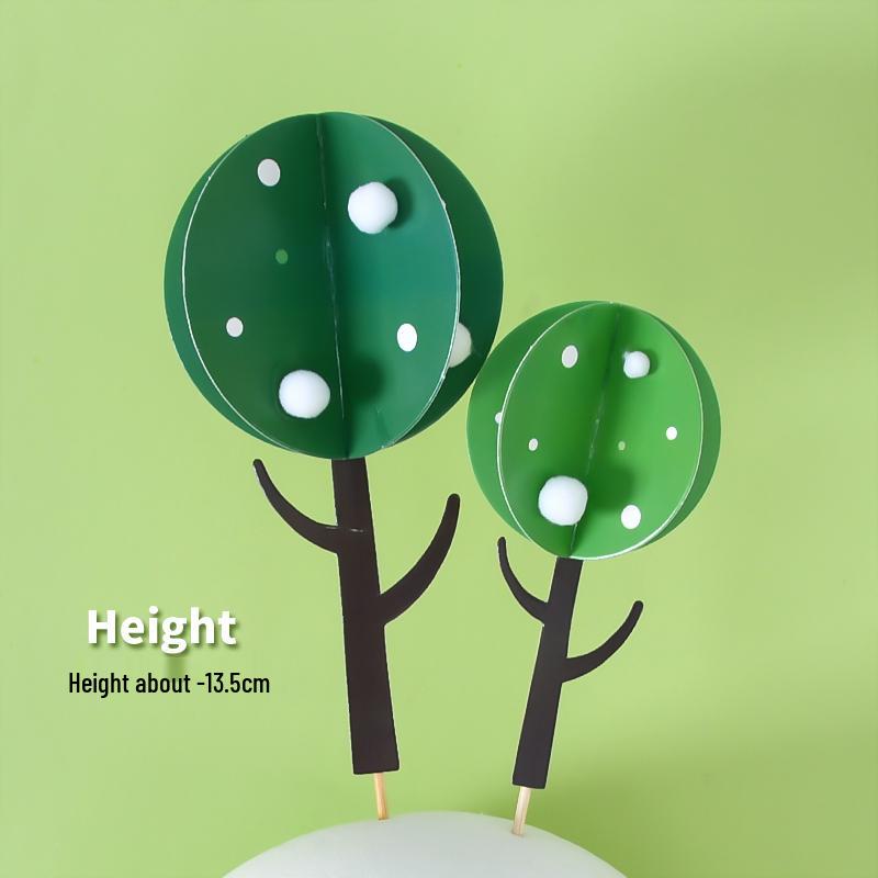 Forest Leaves Cake Topper: Apple & Coconut Tree Decor with Free Shipping