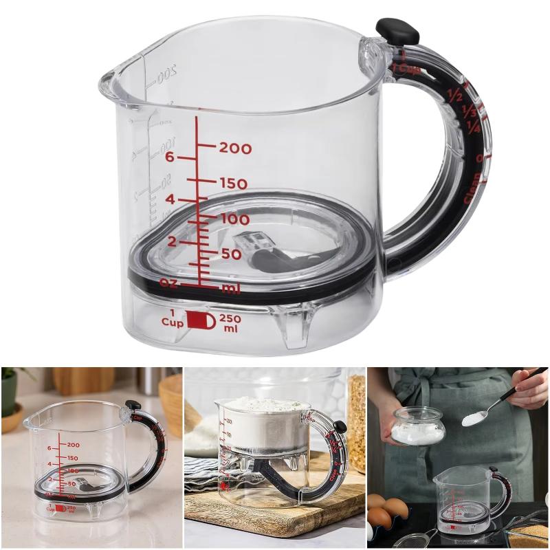 Adjustable Measuring Cup Multi-Functional Measuring Cup With Scraper-Style Seal Base Measurings Cube Cups For Cooking Kitchen