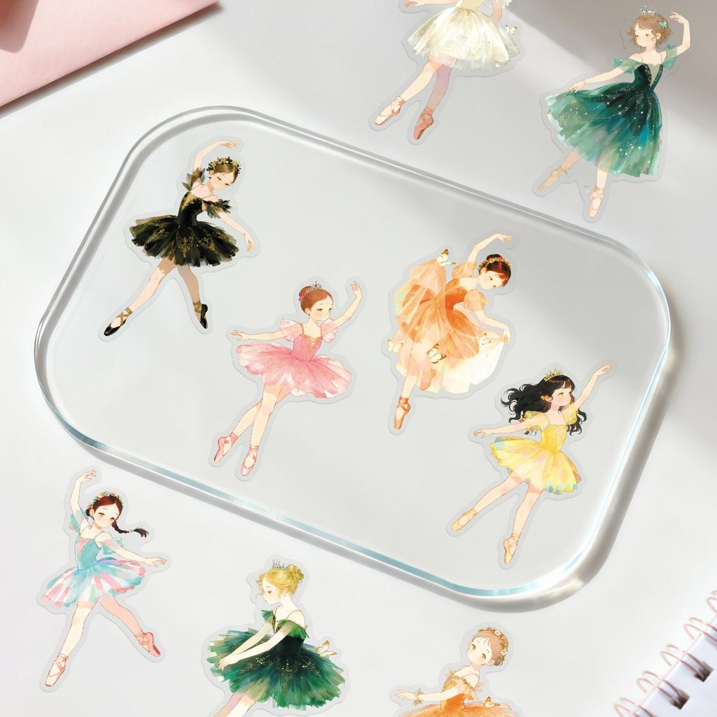 50Pcs/Set Sweet Ballet Girls Series 02 PET Clear Stickers Waterproof DIY Fashion Doodle Decals Stickers
