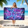 Music General Theme Beach Towel Personalized Custom Name & Text Soft Quick Dry Beach Towel for Swimming Travel