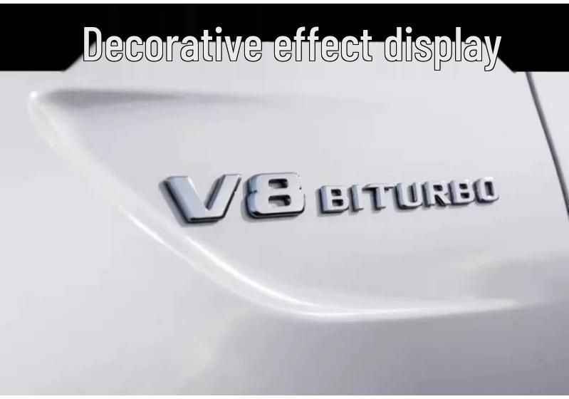 Compatible Mercedes-Benz V8 BITURBO Side Badges for C63, G63, S65, V12 Turbocharged Fender Emblem Letters.