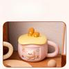 Cheese Bread Bear Water Cup Women's New High Appearance Level Ceramic Mug with Lid Home Drinking Water Gift for Others