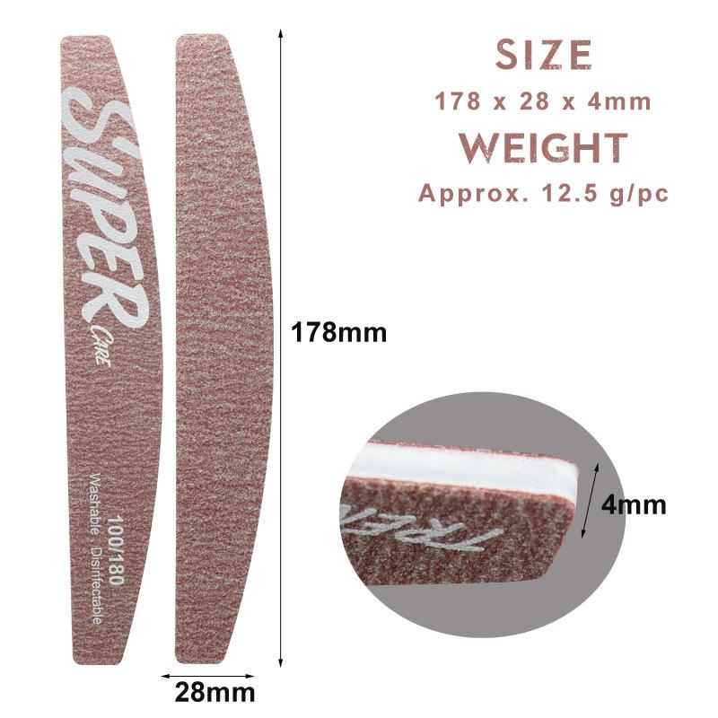 Nail Technician's Double-Sided Shaping & Polishing File - Wear-Resistant, Washable, Thin for Nail Art