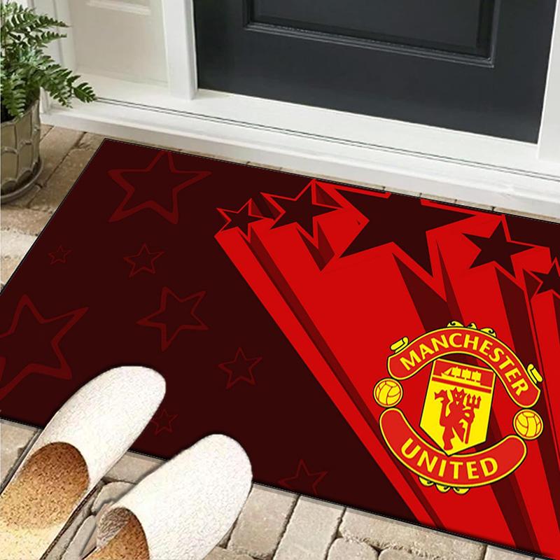 1PC rug Flaming Manchester Crest Carpet, Chair Rug,Area Rug for Office Bedroom living rooms bedroom, Doormat decor Christmas fan gifts