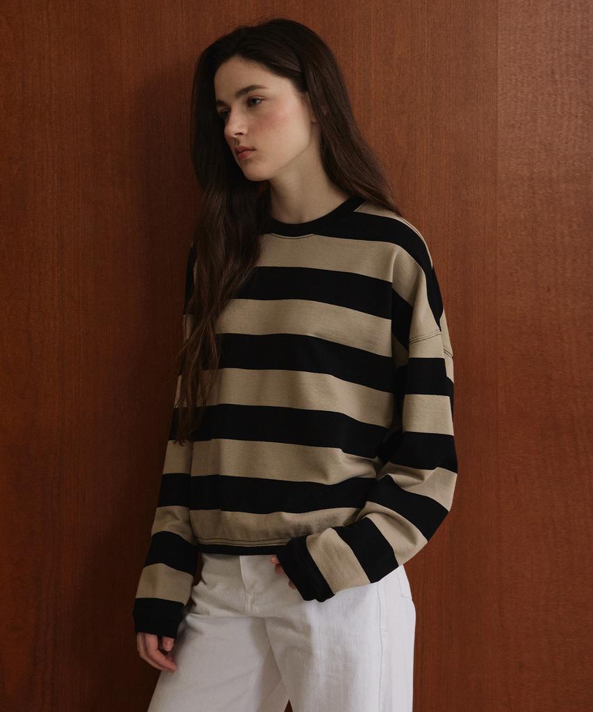 Seutyudioaenpaleukeu Big Striped T-Shirt_Beige