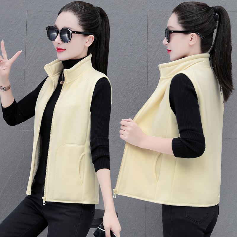 

Осенне-зимний женский двусторонний жилет, пальто без рукавов, короткая куртка, женское теплое базовое пальто, женский жилет, топы, одежда XS жёлтый