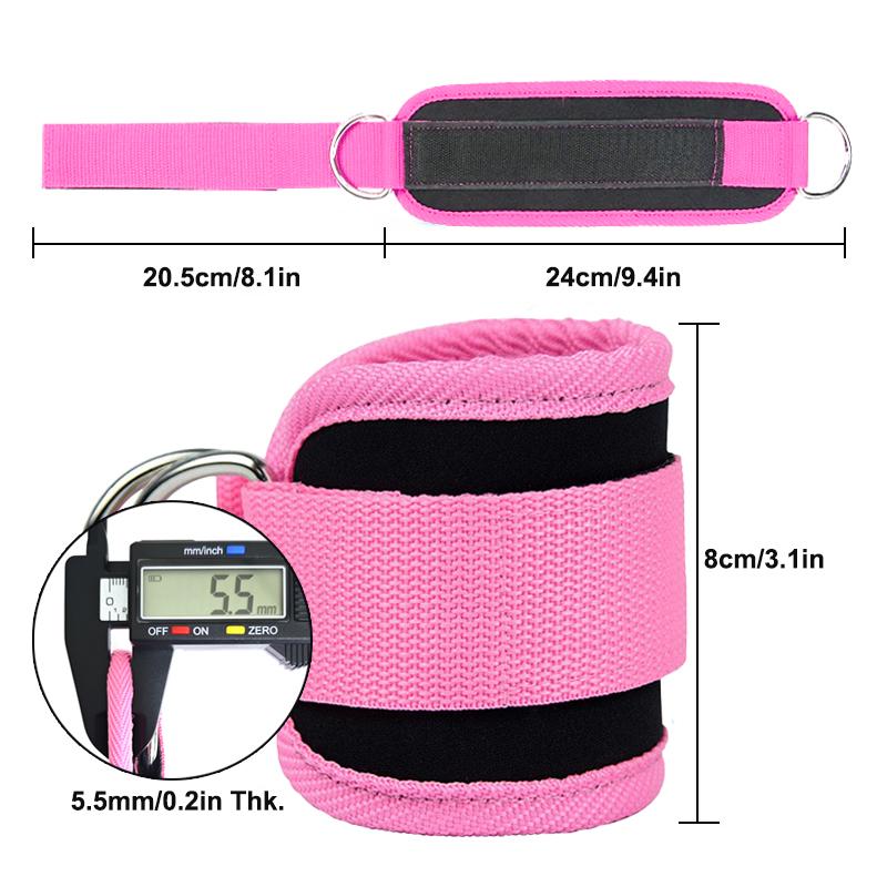Double D Ring Ankle Cuffs Heavy Duty Straps For Glutes Legs Abs Workouts Strength Training Gym Equipment