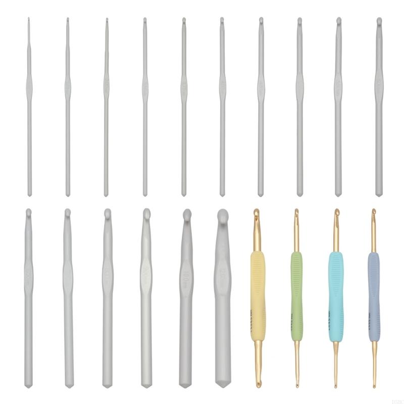 1 Set Double Head Knitting Needle Single Head Crochet Hook Set Ergonomical Crochet Needle for Crocheting Knitting