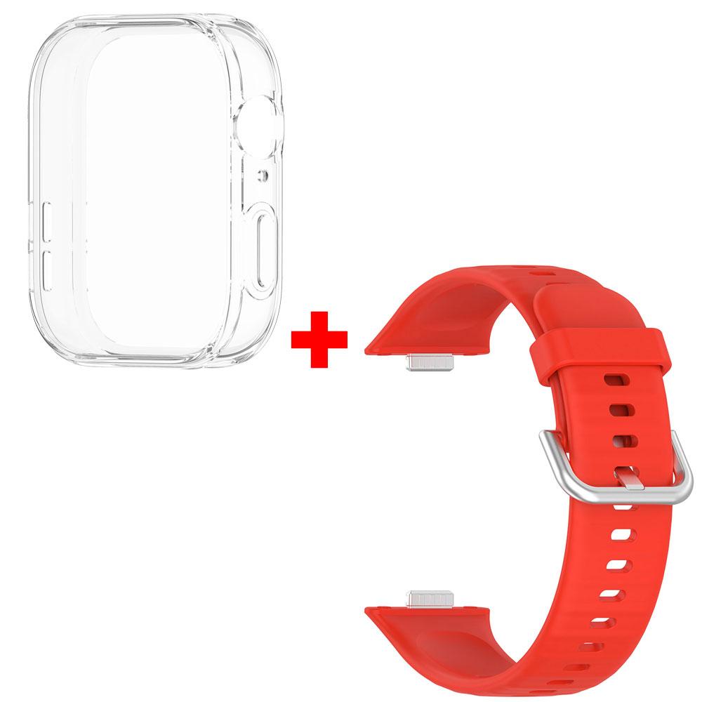 Silicone Watch Strap + Case For Huawei Watch Fit 3 Strap Replacement Band Huawei Watch Fit3 Strap With Case Screen Protector
