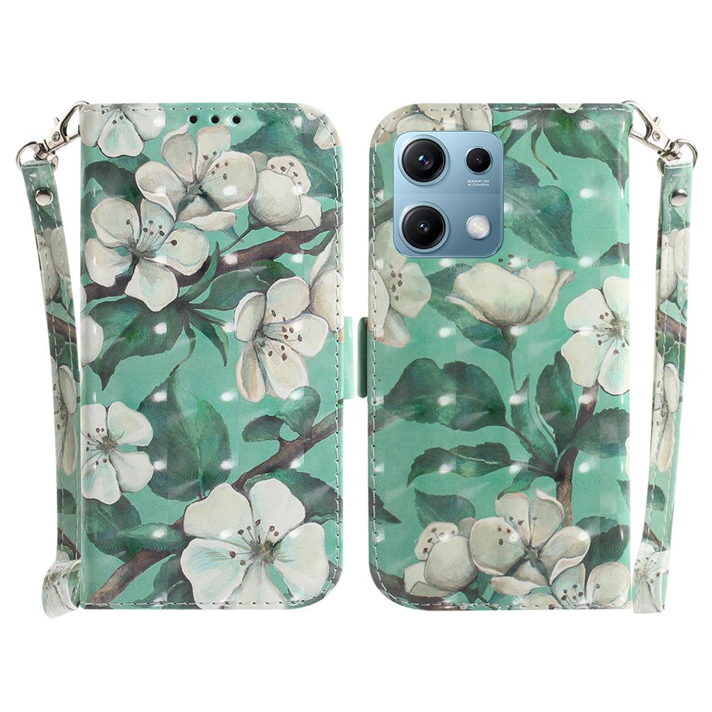 Für Xiaomi Redmi Note 14S 4G Hülle Musterdruck Leder Brieftasche Handyhülle mit Handschlaufe