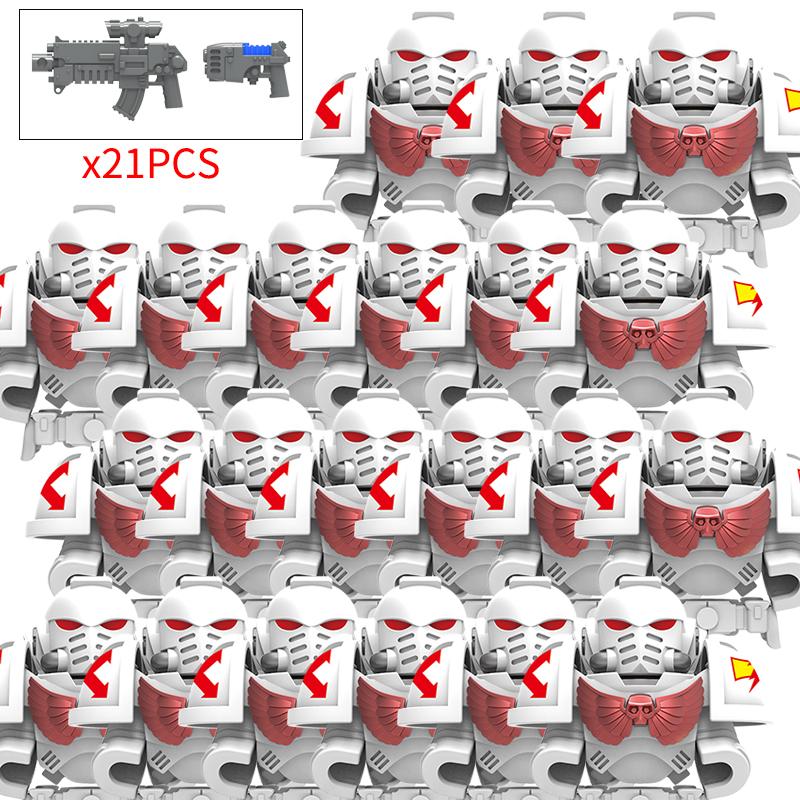 MOC Ιππότες Αίματος Άγγελοι Πολέμου Μαύρο Σφυρί Ναΐτες Στρατιώτες Πολέμου σφυριά Φιγούρες Δράσης Οικοδομικά Μπλοκ Τούβλα παιδιά DIY Παιχνίδια