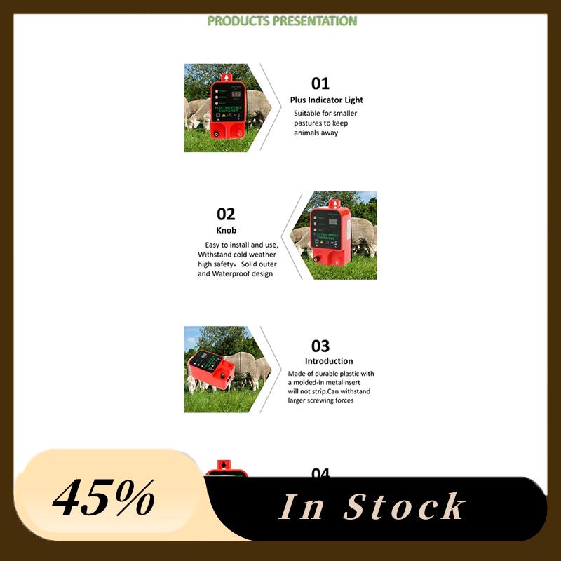 A60z10km Solar Panel Electric Fence Energizer For Poultry Equipments And Garden Fence With Portable Power US Plugmay