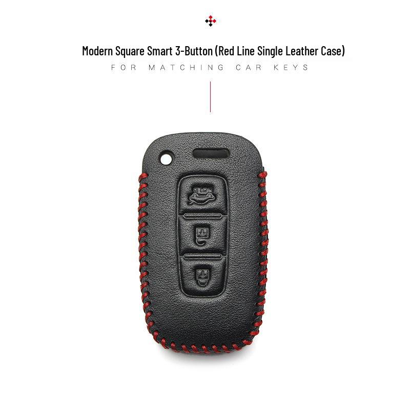 Hyundai Genuine Leather Key Case for Santa Fe, ix35, Mistra, Elantra, Reina, Veloster, Sonata