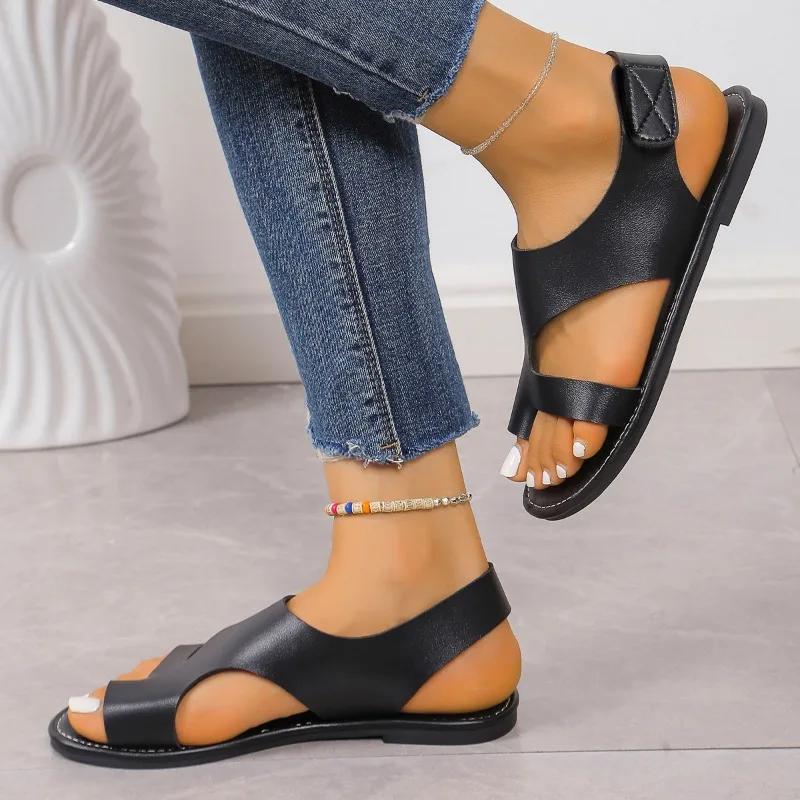 Fashion Shoes for Women 2024 High Quality Summer Women's Sandals Solid Toe Set Chunky Heels Light Concise Large Size Beach Sandals Women