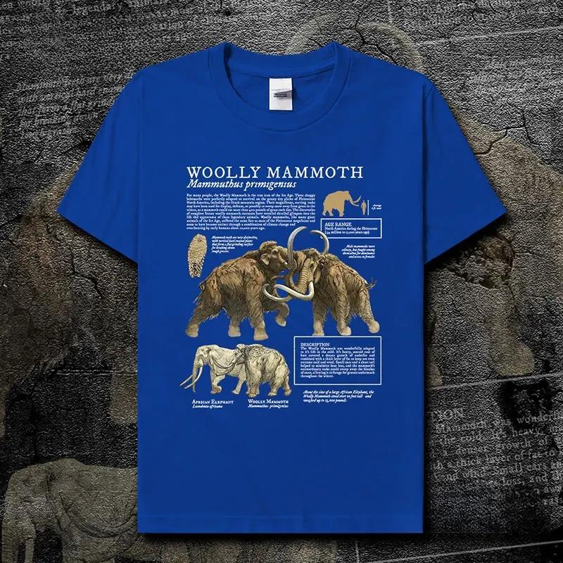 Mammoth Animal Illustration Natural Science Creative TShirt Cotton ONeck Short Sleeve Mens T Shirt New Size S3XL