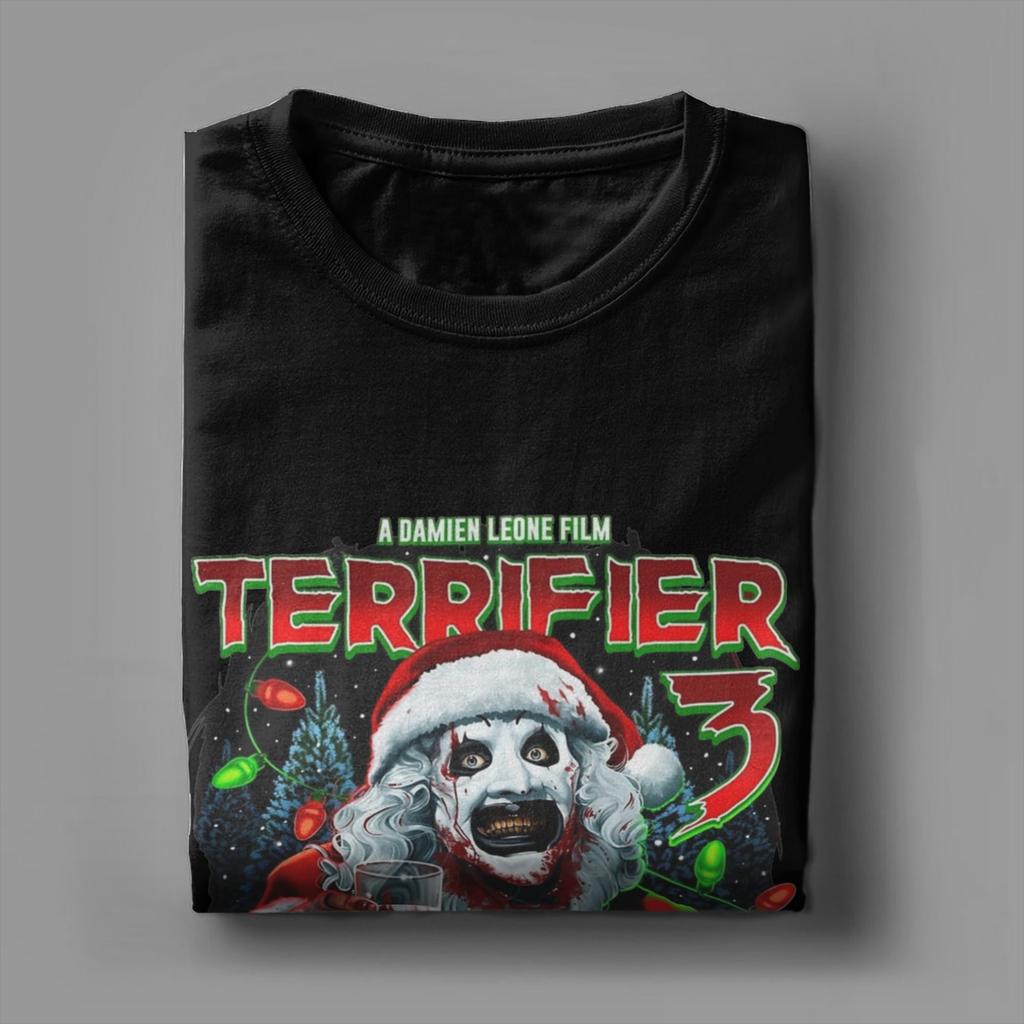 Terrifier Clown Milk And Carnage Red Christmas 90s T Shirt Men's 100% Cotton T-Shirts Crew Neck  Tee Shirt Short Sleeve Clothing