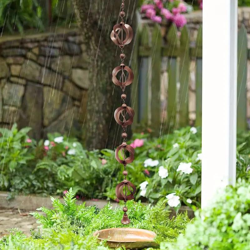 Rain Chain Decorative Iron Rain Gutter Chains Functional Replacement Downspout Chain Outdoor Rain Chains