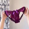 Low Waist Sheer Bow Lace Thong Bowknot Mesh Lace T Panties Lace Underwear Home