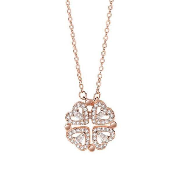 Necklace - Silver - 4 Leaves - Woman - Child - Nickel and Lead Free