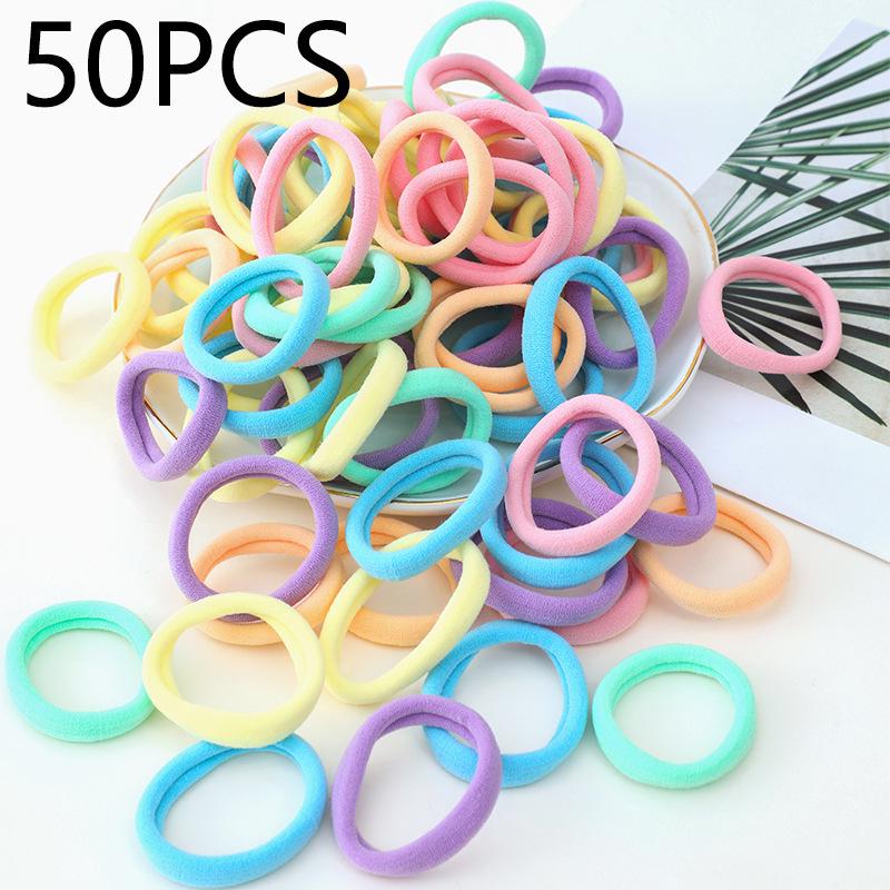 50 Thick Non-Damaging Hair Elastics for Women - High Elasticity Towel Ring Hair Accessories