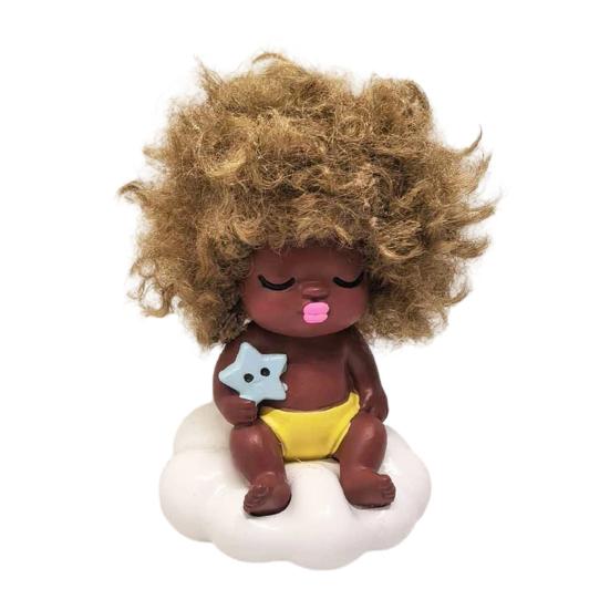 Mini Doll Figurine Small Doll Desktop Ornament Resin Little Baby for Car Dashboard