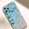 Seaside Blue Butterfly Transparent Anti-Drop Case for iPhone 14/15/16/17 Pro Max Series