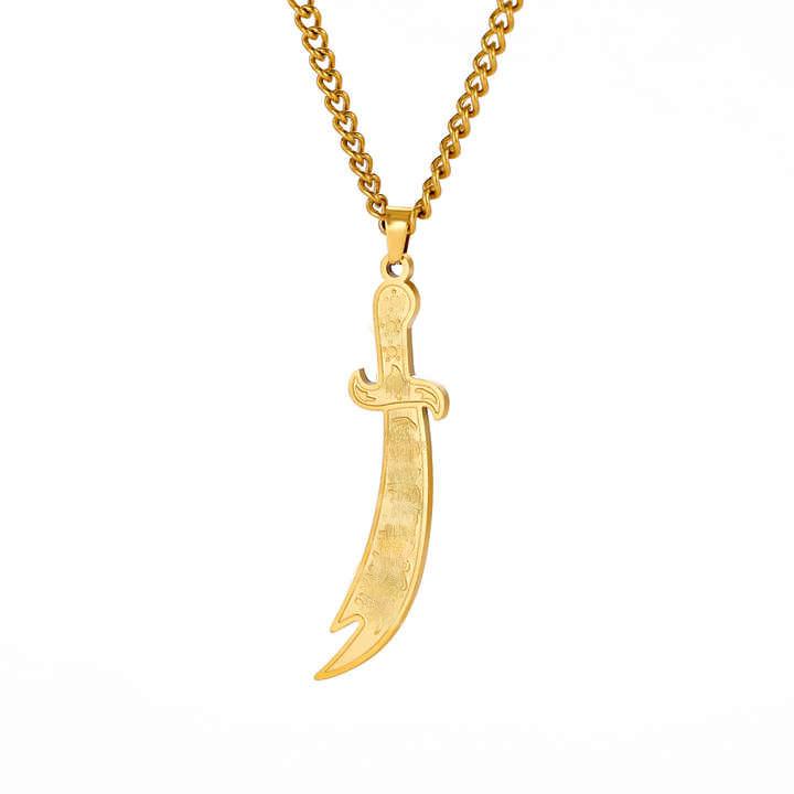 Collar Colgante Espada Zulfiqar del Imam Ali Amuleto para Hombres