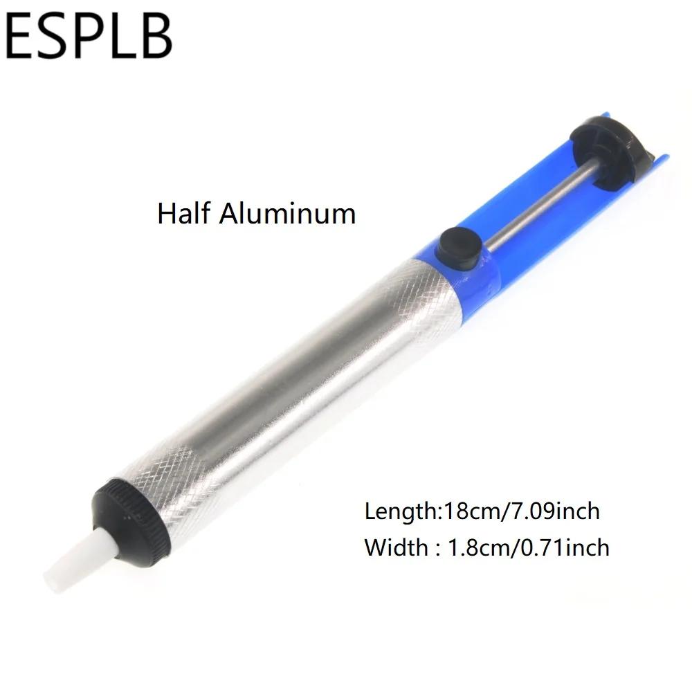 Aluminium-Entlötsaugpumpe, Werkzeug, Lötsauger, Saugnapf, Zinnstift-Entfernungsgerät, blau, Vakuum-Lötkolben-Entlötgerät