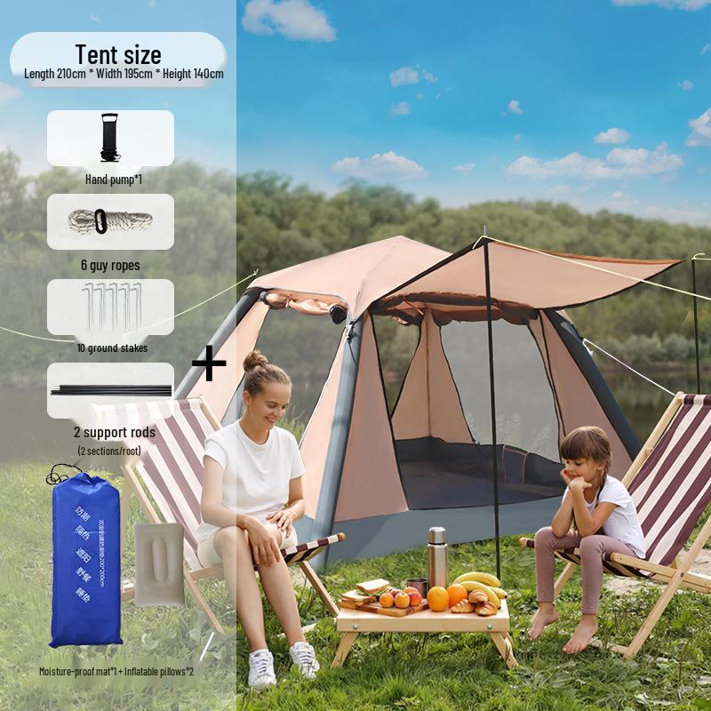 Portable Inflatable Tent: Instant Open, No-Setup, for 3-4 People Camping