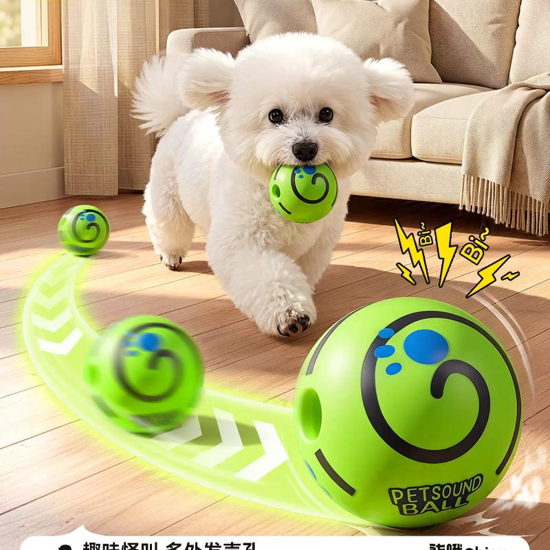 Dog toy ball screams, rolls, sounding ball, relieves boredom artifact, interactive training consumes physical strength, can't bite, tease dog ball