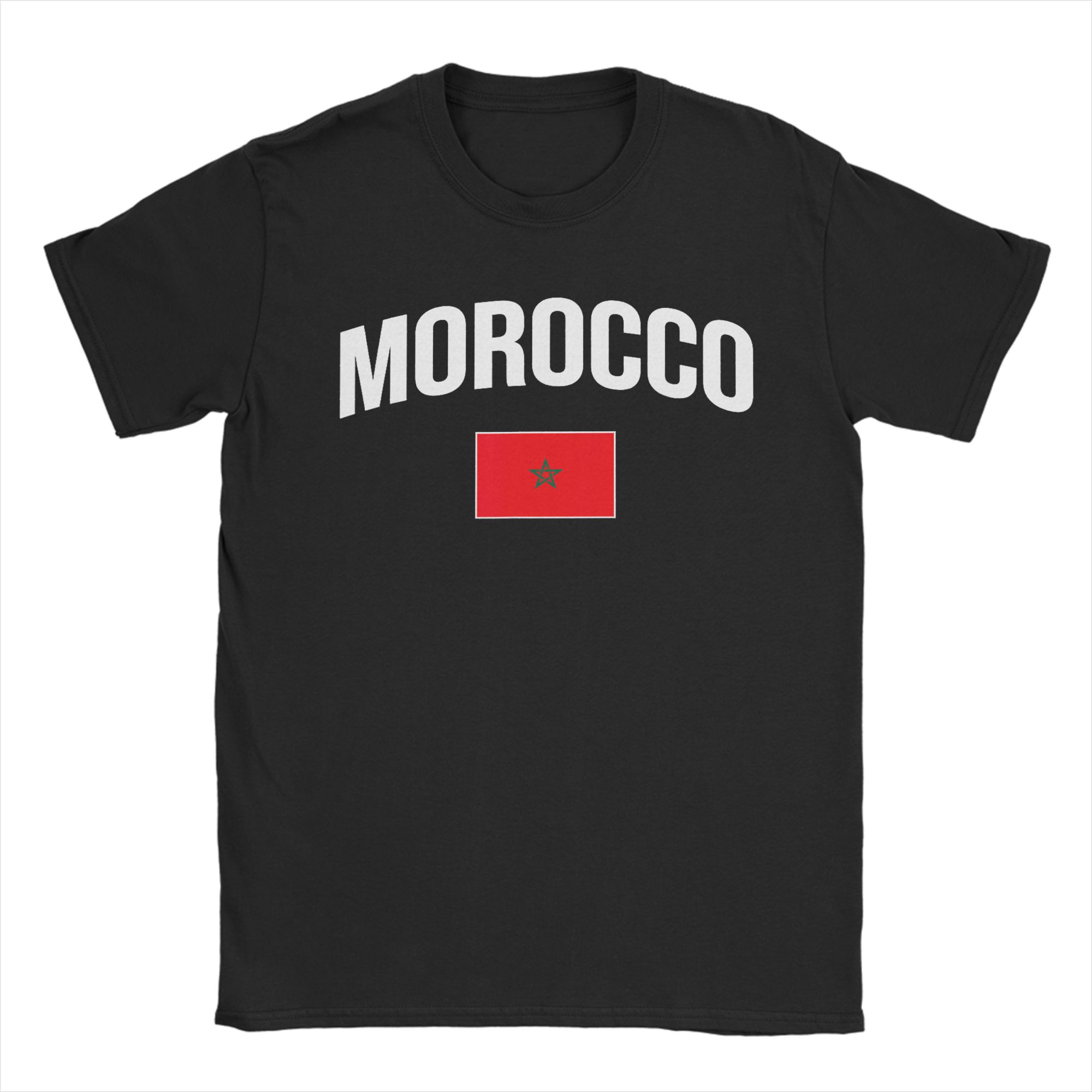 

Flag of Morocco T Shirt Summer Y2K Retro T-Shirts Pure Cotton Hip Hop Tshirt For Adult Custom Logo Clothes S разноцветный